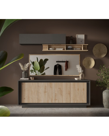 Buffet SKY 4 portes – Finition Mercure / Anthracite